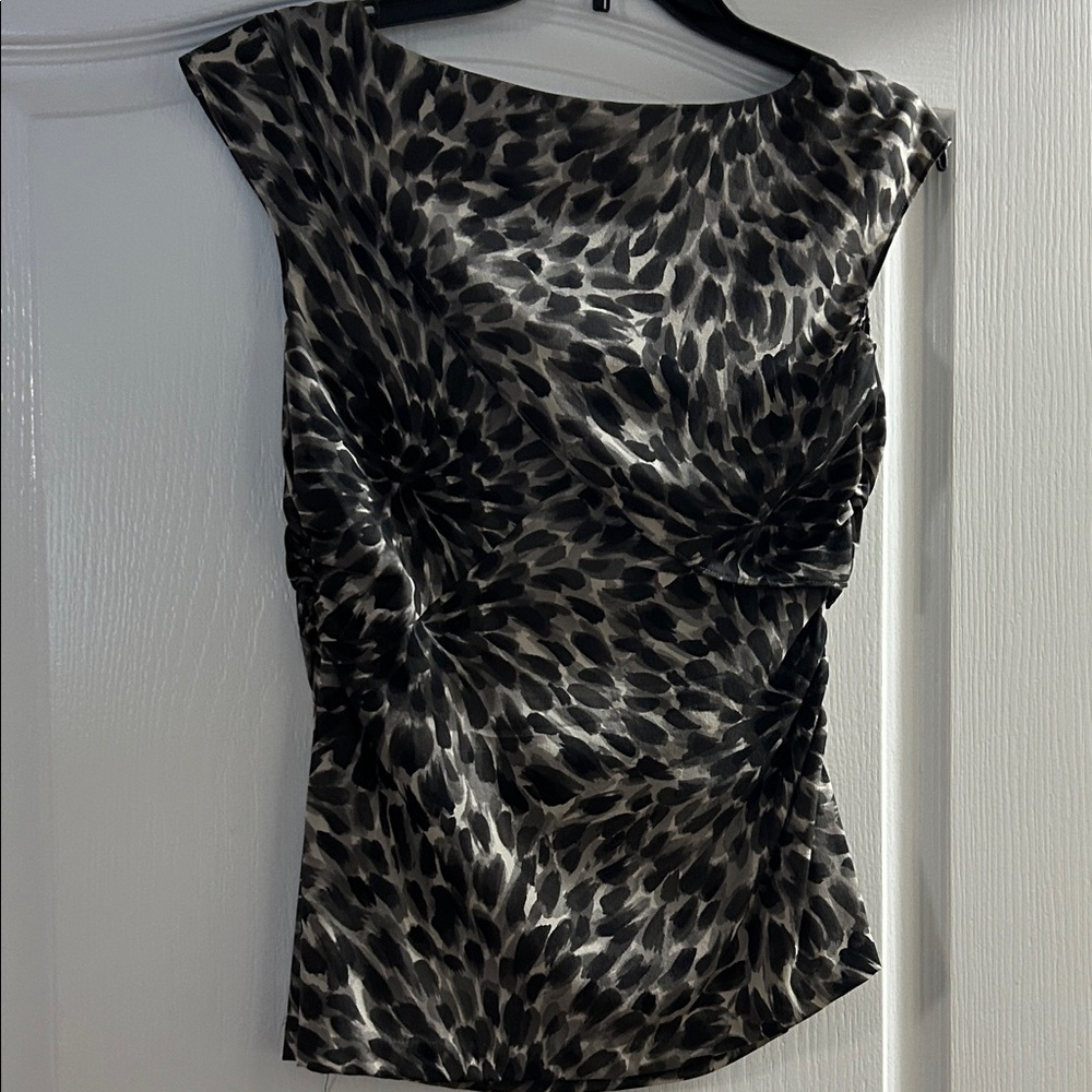 Ann Taylor silk Elegant Black and Gray Women's Top